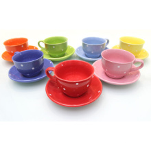 Haonai 250cc ceramic coffee cup with handle ceramic milk/tea cup ceramic tea set with customized design
